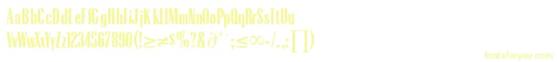 フォントRadiusRegularDb – 白い背景に黄色の文字