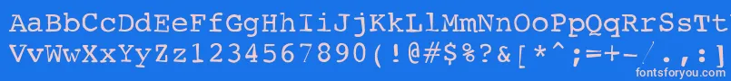 Typewriterscribbled Font – Pink Fonts on Blue Background