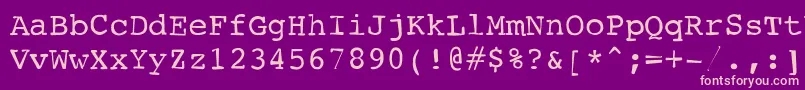 Czcionka Typewriterscribbled – różowe czcionki na fioletowym tle