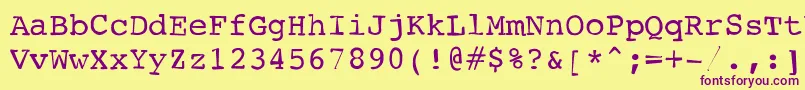 Czcionka Typewriterscribbled – fioletowe czcionki na żółtym tle