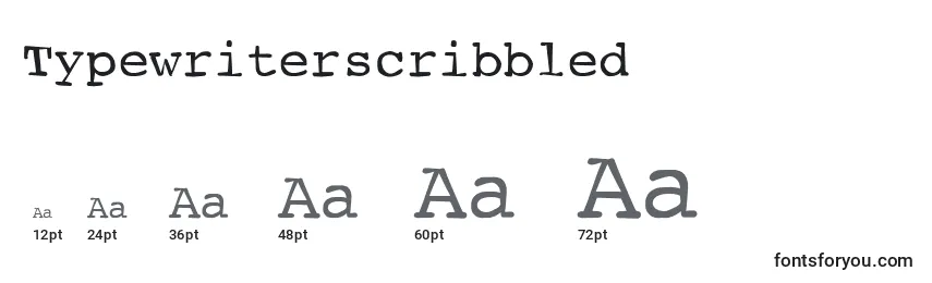 Размеры шрифта Typewriterscribbled
