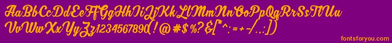 MjfZhafiraDemo Font – Orange Fonts on Purple Background