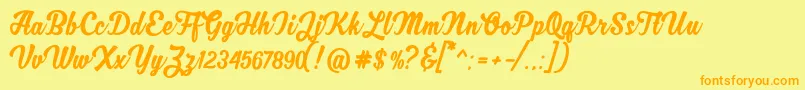Fonte MjfZhafiraDemo – fontes laranjas em um fundo amarelo