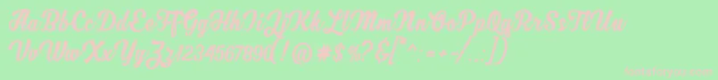 MjfZhafiraDemo Font – Pink Fonts on Green Background