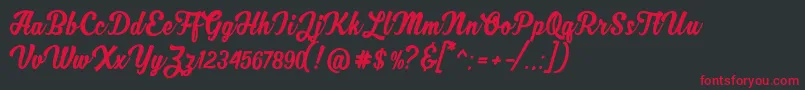 MjfZhafiraDemo Font – Red Fonts on Black Background
