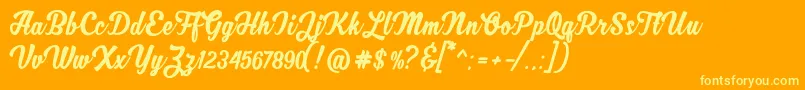 MjfZhafiraDemo Font – Yellow Fonts on Orange Background