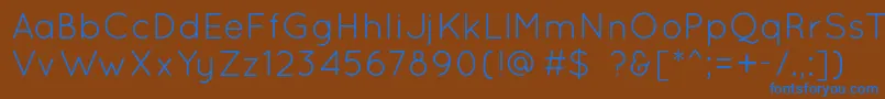 QuicksandBook Font – Blue Fonts on Brown Background