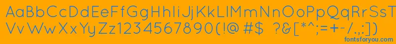 QuicksandBook Font – Blue Fonts on Orange Background
