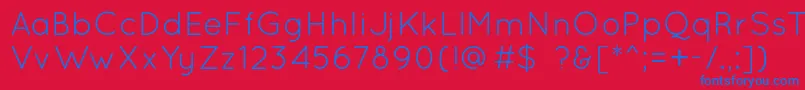 QuicksandBook-Schriftart – Blaue Schriften auf rotem Hintergrund