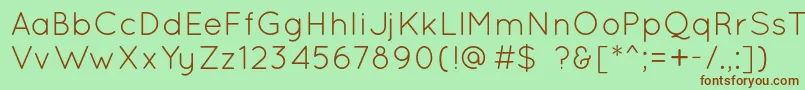 QuicksandBook-fontti – ruskeat fontit vihreällä taustalla