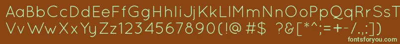 QuicksandBook Font – Green Fonts on Brown Background