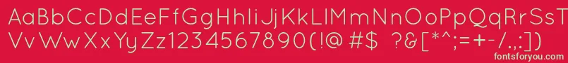 QuicksandBook Font – Green Fonts on Red Background