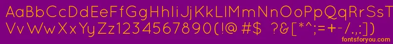 QuicksandBook Font – Orange Fonts on Purple Background