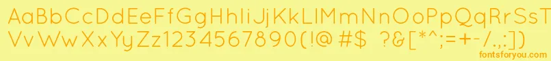 QuicksandBook Font – Orange Fonts on Yellow Background