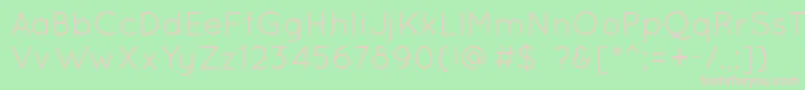 QuicksandBook-fontti – vaaleanpunaiset fontit vihreällä taustalla