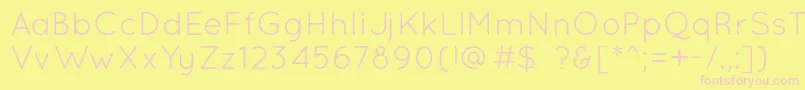QuicksandBook-Schriftart – Rosa Schriften auf gelbem Hintergrund