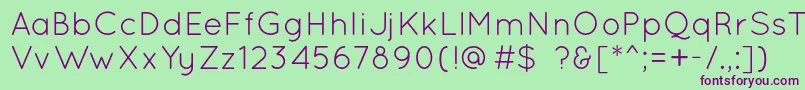 QuicksandBook Font – Purple Fonts on Green Background