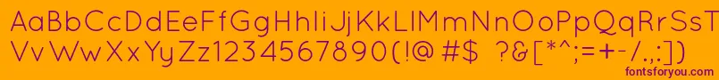 QuicksandBook Font – Purple Fonts on Orange Background