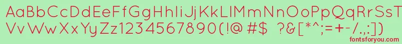 フォントQuicksandBook – 赤い文字の緑の背景