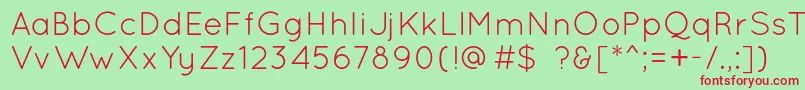 QuicksandBook Font – Red Fonts on Green Background