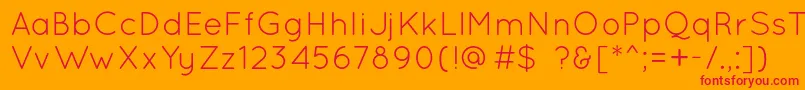 フォントQuicksandBook – オレンジの背景に赤い文字