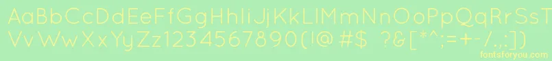 QuicksandBook Font – Yellow Fonts on Green Background