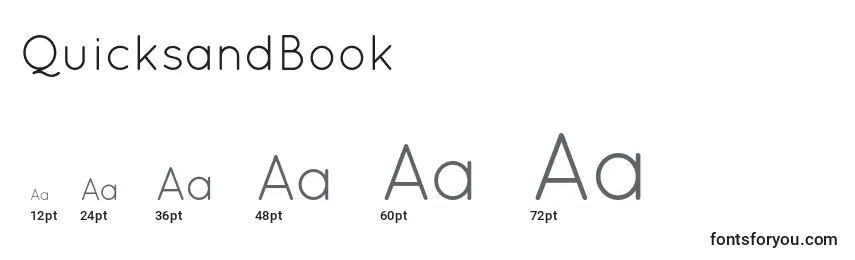 Размеры шрифта QuicksandBook