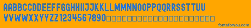 フォントEdmundFree – オレンジの背景に青い文字