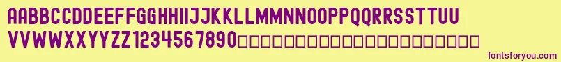 EdmundFree-fontti – violetit fontit keltaisella taustalla