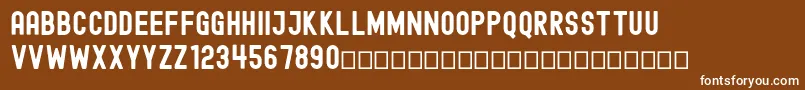 EdmundFree-fontti – valkoiset fontit ruskealla taustalla
