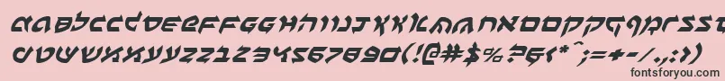 フォントBenzionei – ピンクの背景に黒い文字