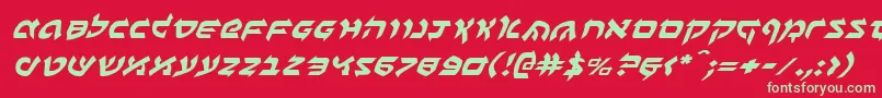 Benzionei Font – Green Fonts on Red Background