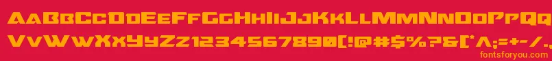 Oceanicdriftexpand-Schriftart – Orangefarbene Schriften auf rotem Hintergrund