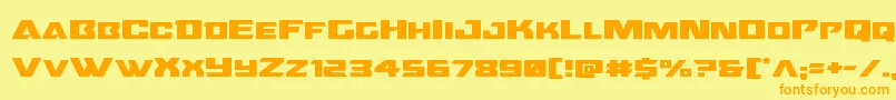 Oceanicdriftexpand-Schriftart – Orangefarbene Schriften auf gelbem Hintergrund