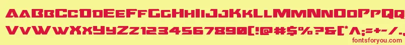 Oceanicdriftexpand Font – Red Fonts on Yellow Background