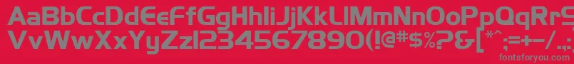 Czcionka HighlandgothicflfBold – szare czcionki na czerwonym tle
