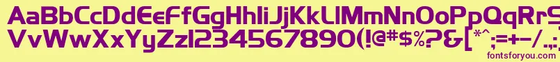 HighlandgothicflfBold Font – Purple Fonts on Yellow Background