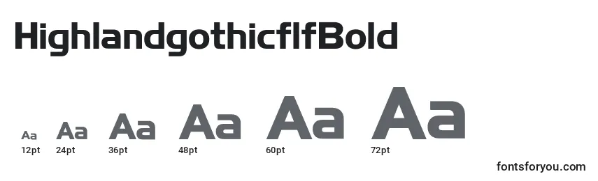 Размеры шрифта HighlandgothicflfBold