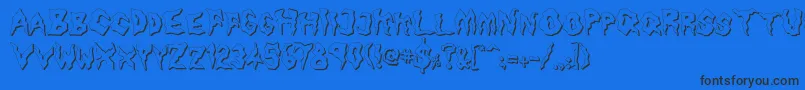 NamelessHarbor-Schriftart – Schwarze Schriften auf blauem Hintergrund