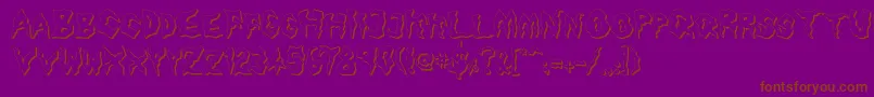 NamelessHarbor-Schriftart – Braune Schriften auf violettem Hintergrund