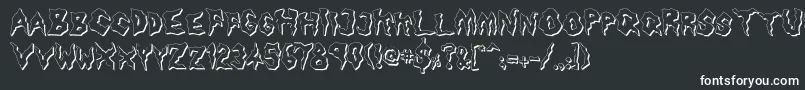 NamelessHarbor-fontti – valkoiset fontit mustalla taustalla