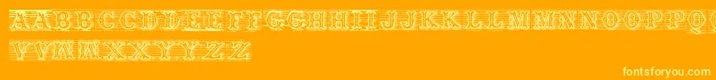 Tagwood Font – Yellow Fonts on Orange Background