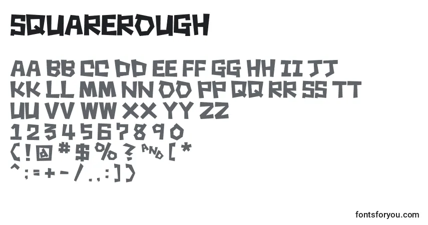 Czcionka SquareRough – alfabet, cyfry, specjalne znaki