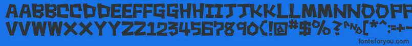 Шрифт SquareRough – чёрные шрифты на синем фоне