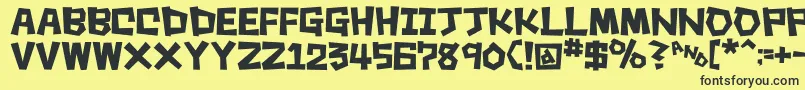 SquareRough Font – Black Fonts on Yellow Background