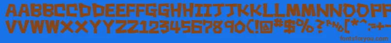 SquareRough Font – Brown Fonts on Blue Background