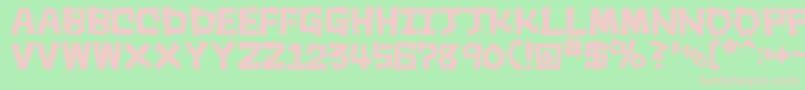 SquareRough-fontti – vaaleanpunaiset fontit vihreällä taustalla