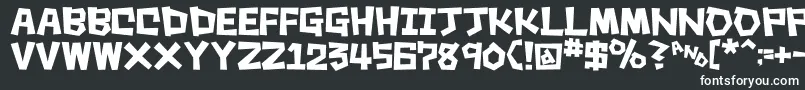 SquareRough-fontti – valkoiset fontit mustalla taustalla