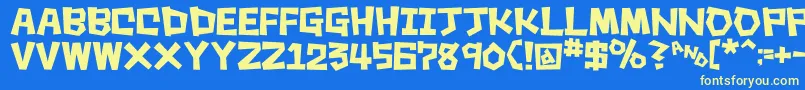 SquareRough Font – Yellow Fonts on Blue Background