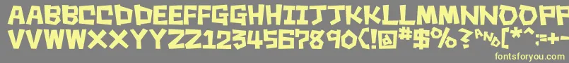 SquareRough-Schriftart – Gelbe Schriften auf grauem Hintergrund